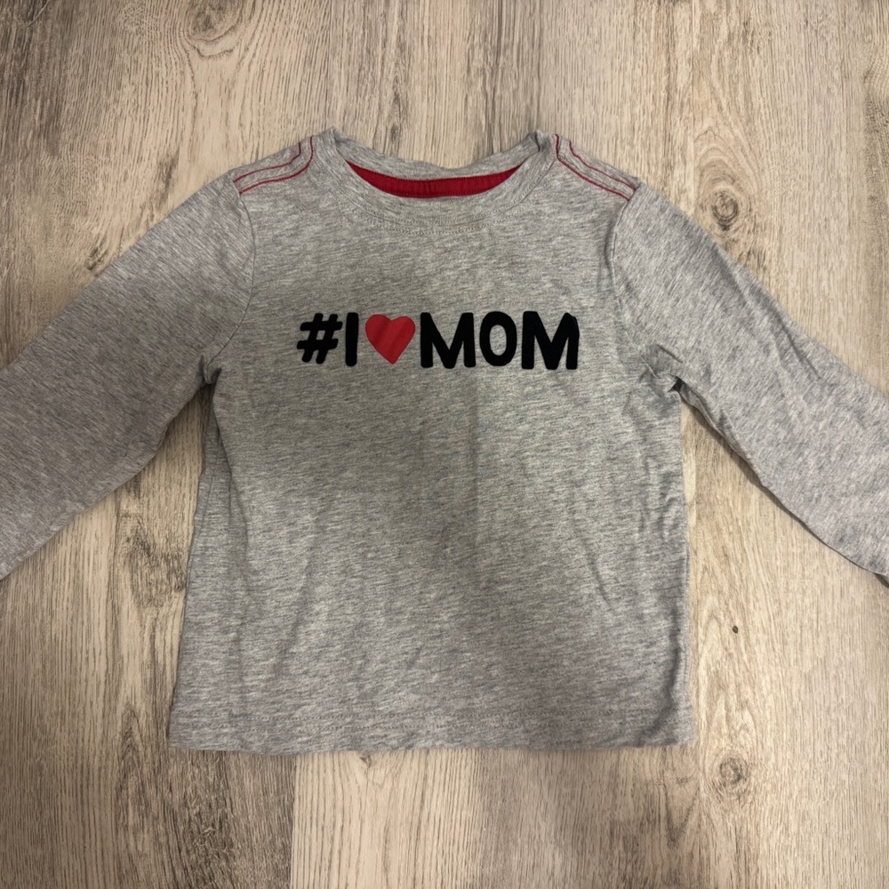 Crazy 8 Gray Long Sleeve Tee - I Love Mom